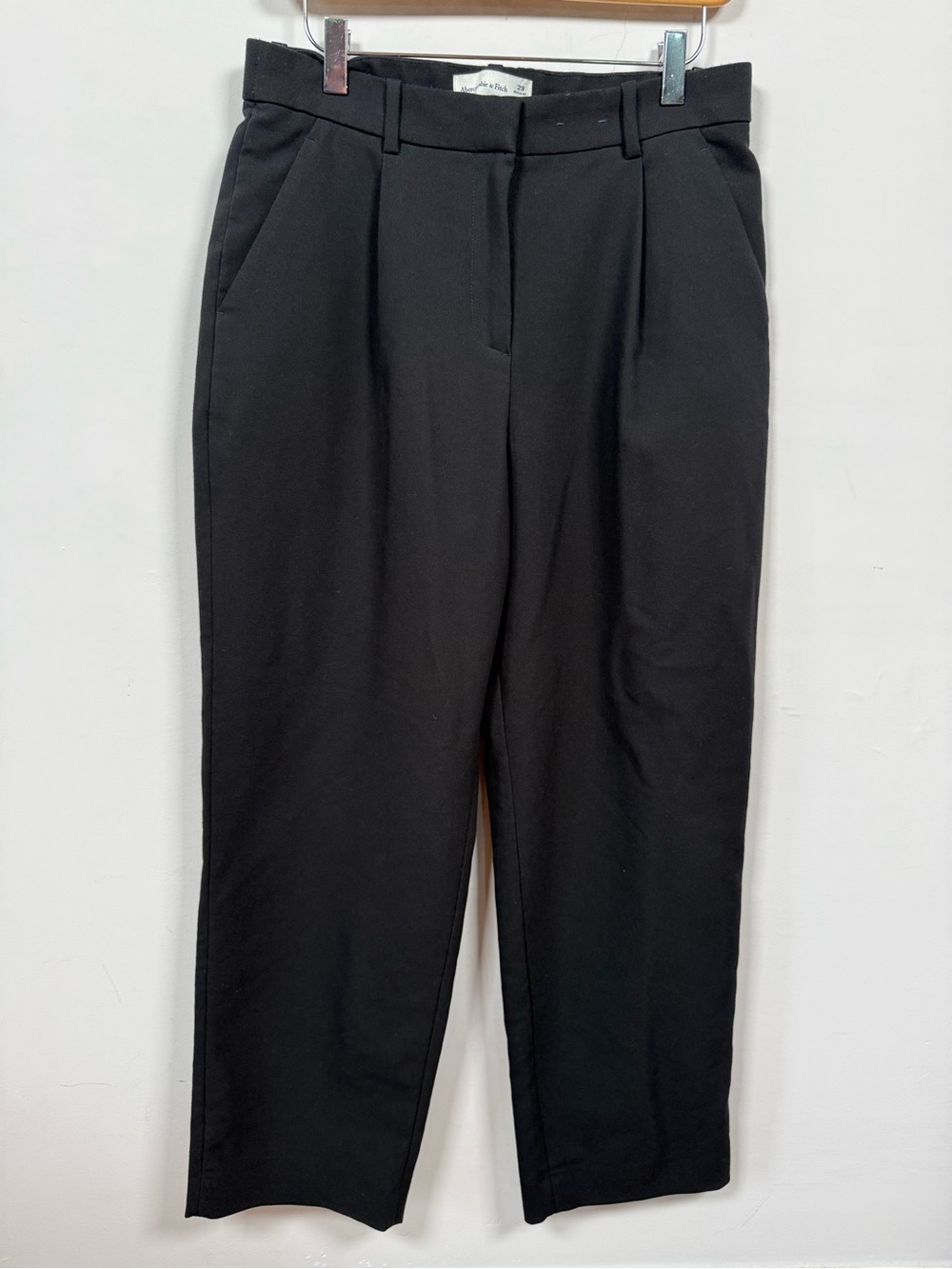Abercrombie & Fitch Curve Love Sloane Tailored Pleated Pants Black 29 Regular